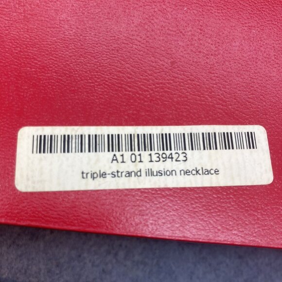 Triple Strand Illusion Necklace 16 In Silver Multicolored Red Envelope Gift Box - Picture 2 of 15